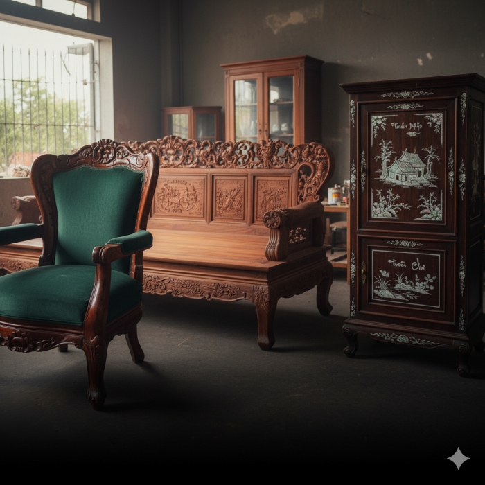 "Cấp Cứu" Đồ Gỗ Cũ: Dịch Vụ Phục Hồi Nội Thất Bàn Ghế, Sập Gụ, Tủ Chè!
